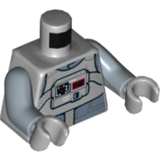 Torso SW AT-AT Driver with Sand Blue Jumpsuit and Bib with Breathing Apparatus Pattern / Sand Blue Arms / Light Bluish Gray Hands
