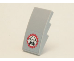Slope, Curved 4 x 2 with Miners Logo (Helmet with Crossed Pickaxes in Gear) Pattern (Sticker) - Set 4204