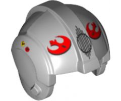 Minifigure, Headgear Helmet SW Rebel Pilot with Red Rebel Logo Pattern