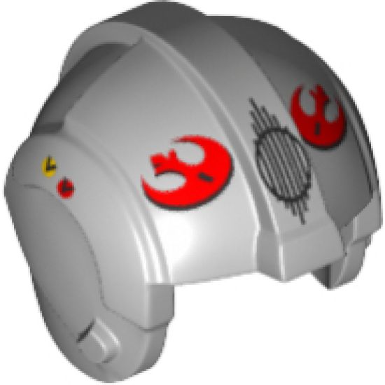 Minifigure, Headgear Helmet SW Rebel Pilot with Red Rebel Logo Pattern