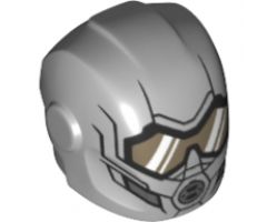 Minifigure, Headgear Helmet Armor Plates and Ear Protectors with Gold Goggles and Breathing Apparatus Pattern