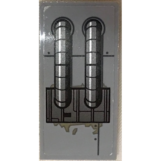 Slope, Curved 4 x 2 with SW Pipes Pattern (Sticker) - Set 75202