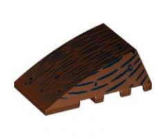 Wedge 4 x 4 No Studs with Black Lines Pattern (Spider Abdomen)