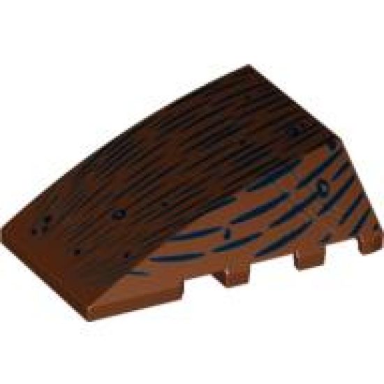 Wedge 4 x 4 No Studs with Black Lines Pattern (Spider Abdomen)