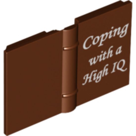 Minifigure, Utensil Book 2 x 3 with White 'Coping with a High IQ' Pattern