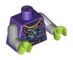 Torso Space with Tubes Pattern / Light Bluish Gray Arms / Lime Hands