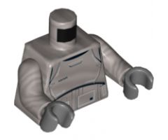 Torso SW Armor Stormtrooper Ep. 7 with Black, Gray and Silver Lines Pattern (Captain Phasma) / Flat Silver Arms / Dark Bluish Gray Hands