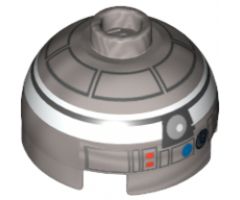 Brick, Round 2 x 2 Dome Top with White and Black Pattern (R2-Q2)