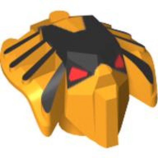 Minifigure, Head, Modified Bionicle Toa Mahri Hewkii / Jaller with Red Eyes Pattern (Hewki)