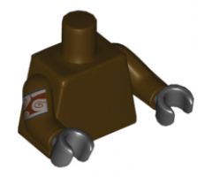 Torso Plain / Dark Brown Arm Left / Dark Brown Arm Right with Silver Band with Swirls Pattern / Black Hands