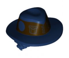 Minifigure, Hair Combo, Hair with Hat, Tousled Hair, Dark Blue Hat with Dark Brown Vest for a Band Pattern