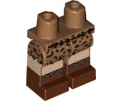 Hips and Legs with Caveman Belt and Skirt, Light Nougat Knees and Reddish Brown Boots with Laces Pattern