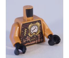 Torso Gold and Copper Clockwork Robot Front and Back Pattern / Medium Nougat Arms / Black Hands