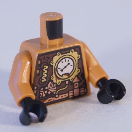 Torso Gold and Copper Clockwork Robot Front and Back Pattern / Medium Nougat Arms / Black Hands