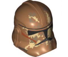 Minifigure, Headgear Helmet SW Clone Trooper with Tan and Dark Tan Camouflage Pattern