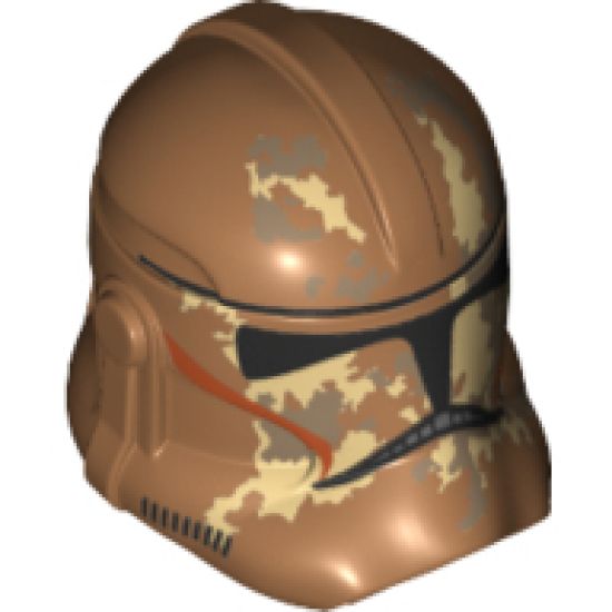 Minifigure, Headgear Helmet SW Clone Trooper with Tan and Dark Tan Camouflage Pattern