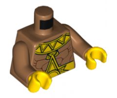 Torso Muscular Chest, Yellow Zigzag Collar and Belt with Large Sunshine Buckle Pattern / Medium Nougat Arms / Yellow Hands
