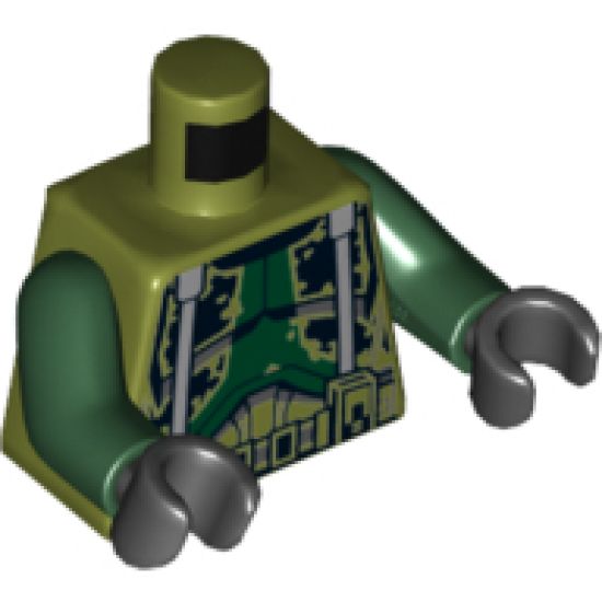 Torso SW Armor Camouflage Pattern (Commander Gree) / Dark Green Arms / Black Hands