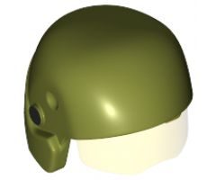 Minifigure, Headgear Helmet SW Resistance Trooper with Molded Trans-Yellow Visor and Printed Black Circles Pattern