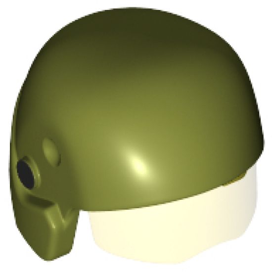 Minifigure, Headgear Helmet SW Resistance Trooper with Molded Trans-Yellow Visor and Printed Black Circles Pattern