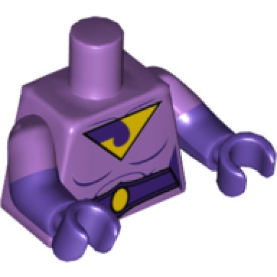 Torso Female, Wonder Twin Jayna Pattern / Dark Purple Arms with Medium Lavender Short Sleeves Pattern / Dark Purple Hands