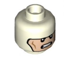 Minifigure, Head Dual Sided Balaclava, Cheek Lines, Frown / Clenched Teeth (Batman) Pattern - Hollow Stud