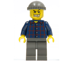 Plaid Button Shirt, Dark Gray Legs, Dark Gray Knit Cap, White Teeth with Gold Tooth, Stubble (Armored Car Bandit)