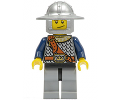 Fantasy Era - Crown Knight Scale Mail with Chest Strap, Helmet with Broad Brim, Crooked Smile
