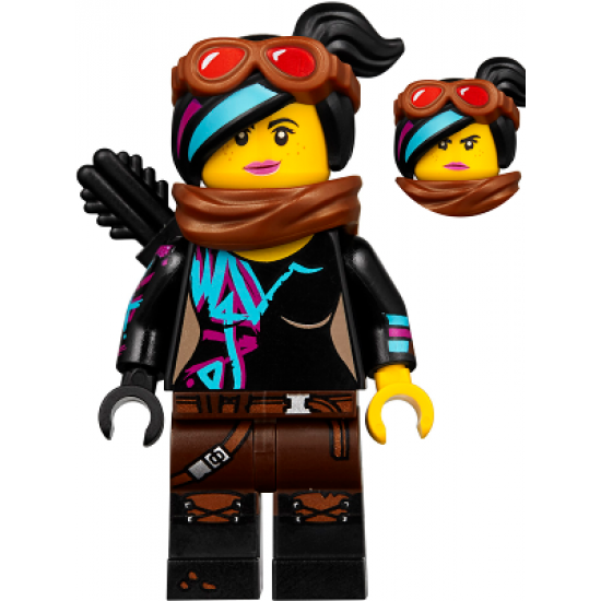 Lucy Wyldstyle with Black Quiver, Reddish Brown Scarf and Goggles, Smile / Angry