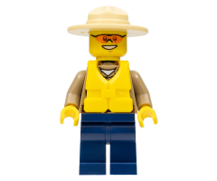 Forest Police - Dark Tan Shirt with Pockets, Radio and Gold Badge, Dark Blue Legs, Campaign Hat, Orange Sunglasses, Life Jacket Center Buckle