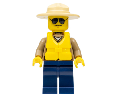 Forest Police - Dark Tan Shirt with Pockets, Dark Blue Legs, Campaign Hat, Black and Silver Sunglasses, Life Jacket Center Buckle