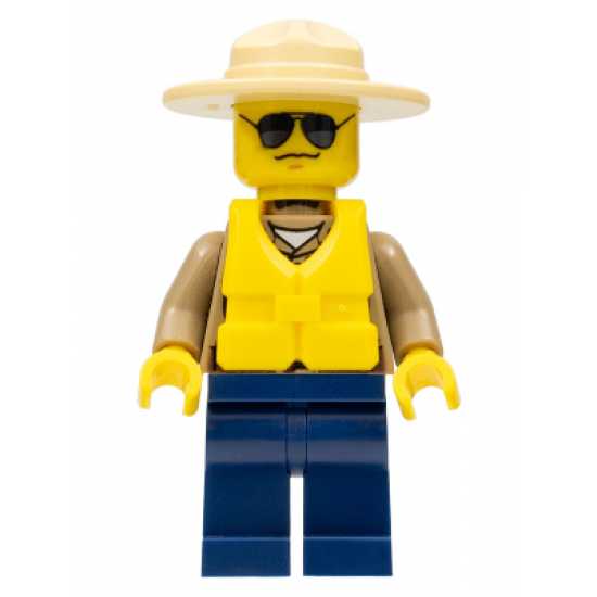 Forest Police - Dark Tan Shirt with Pockets, Dark Blue Legs, Campaign Hat, Black and Silver Sunglasses, Life Jacket Center Buckle