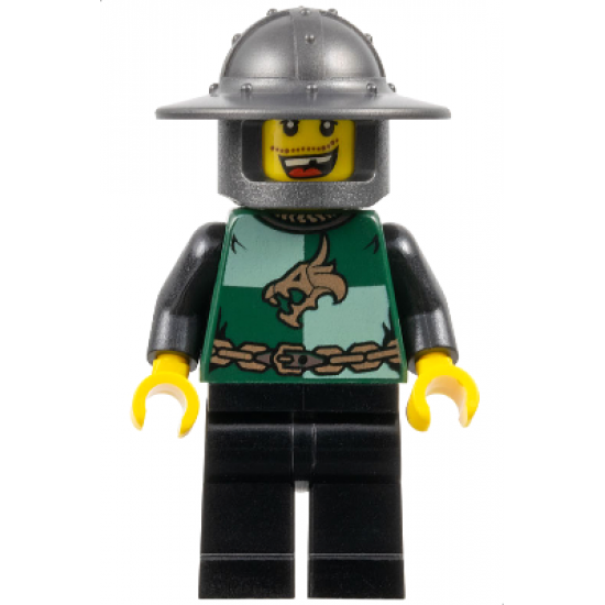 Kingdoms - Dragon Knight Quarters, Helmet with Broad Brim, Missing Tooth (Chess Pawn)