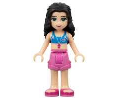 Friends Emma, Dark Pink Shorts, Bikini Top With Whistle, Bow