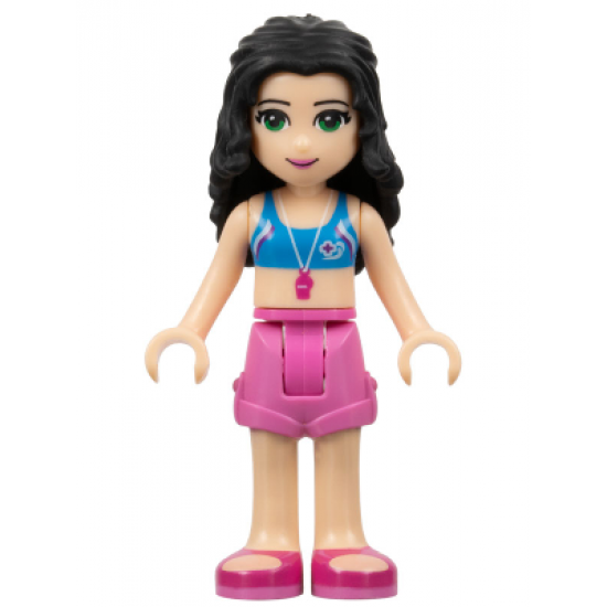 Friends Emma, Dark Pink Shorts, Bikini Top With Whistle, Bow