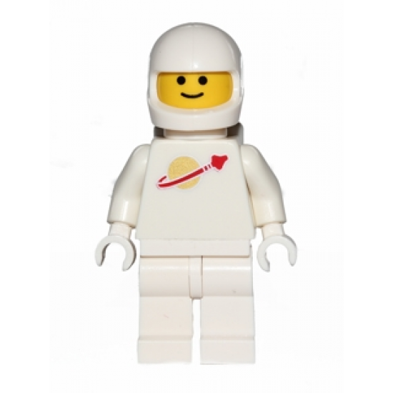 Classic Space - White with Air Tanks and Motorcycle (Standard) Helmet, Logo High on Torso (Second Reissue)