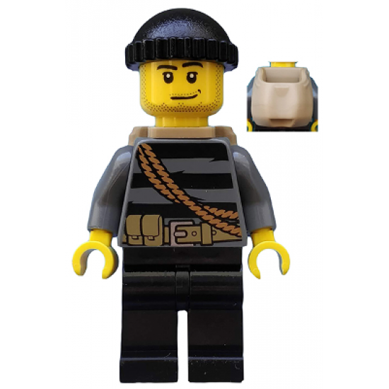 Police - City Burglar, Knit Cap and Open Backpack