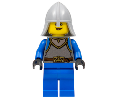 Castle - King's Knight Scale Mail, Crown Belt,  Helmet with Neck Protector, Open Grin