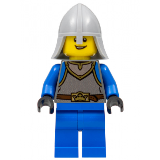 Castle - King's Knight Scale Mail, Crown Belt,  Helmet with Neck Protector, Open Grin
