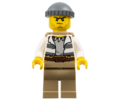 Swamp Police - Crook Male with Dark Bluish Gray Knit Cap and Backpack