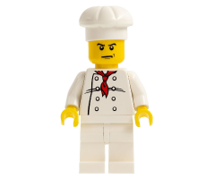 Chef - White Torso with 8 Buttons, White Legs, Angry Eyebrows
