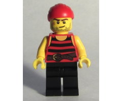 Pirate 6 - Black and Red Stripes, Black Legs, Scar