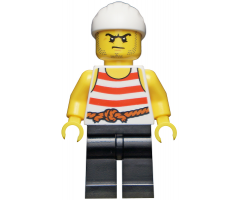 Pirate 8 - Red and White Stripes, Black Legs, Scowl
