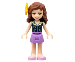 Friends Olivia, Medium Lavender Skirt, Dark Blue Vest Top, Flower