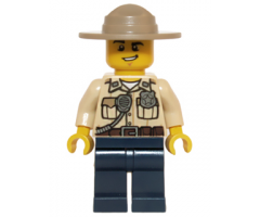 Swamp Police - Officer, Shirt, Dark Tan Hat, Lopsided Grin