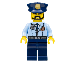 Police - City Officer, Zipper Jacket and Badge, Prison Island Police Chief