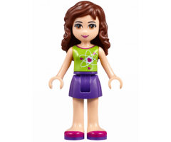 Friends Olivia, Dark Purple Skirt, Lime Top with Heart Electron Orbitals
