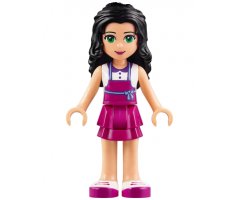 Friends Emma, Magenta Layered Skirt, White Top with Magenta Apron