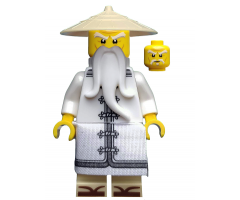 Sensei Wu - The LEGO Ninjago Movie, White Robe, Zori Sandals, Raised Eyebrows