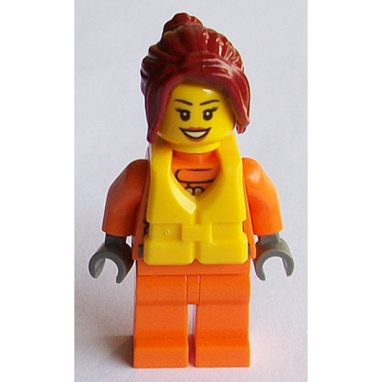 Coast Guard City - Female Watercraft Pilot with Dark Red Hair